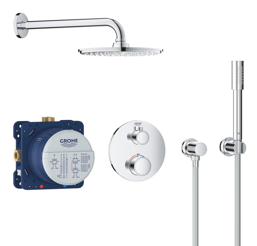 Набор для комплектации душа GROHE Grohtherm с Rainshower Cosmopolitan 210, хром (34732000) от компании MetSnab - фото 1