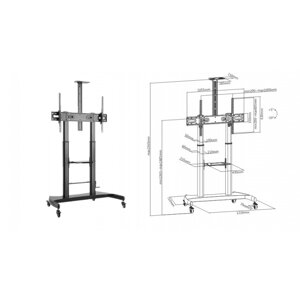 Универсальная мобильная стойка CS-T60 для дисплеев 60quot;-100quot;