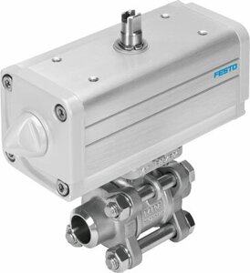 Шаровой кран с приводом Festo VZBA-1quot;-WW-63-T-22-F0405-V4V4T-PP30-R-90-C DN25 PN63