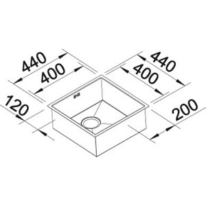 Мойка Blanco 521584 ZEROX 400-IF нерж. сталь зеркальная полировка с отв. арм. InFino