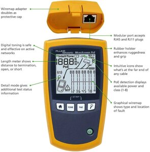 Тестер витой пары Fluke Networks MS-POE-KIT (5018513)