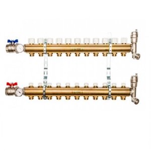 Коллектор STOUT SMB0468000011 на 11 отводов, латунь, без расходомеров