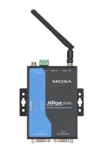 Сервер MOXA NPort W2250A 2 Port Wireless Device Server, 3-in-1, 802.11 a/b/g WLAN, 12-48 VDC, w/adapter