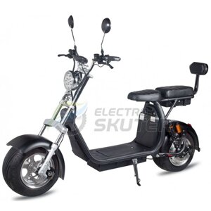 Электроскутер Citycoco Harley X10 Pro 2000W (+ доп. место под АКБ) (Черный матовый)