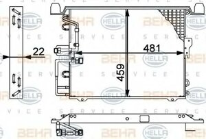 Радиатор кондиционера w463 (3) 200 Hella 8FC351317331