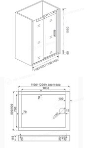 Душевая дверь Bas Galaxy WTW 140x198 с поддоном