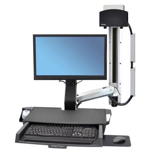 Ergotron 45-270-026 /216 Комбинированная система StyleView Sit-Stand с рабочей поверхностью (цвет: металлик/белый)