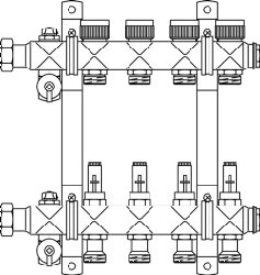 Коллектор Oventrop quot; Multidis SFquot; 1quot;- 11 контуров для теплого пола с расходомерами