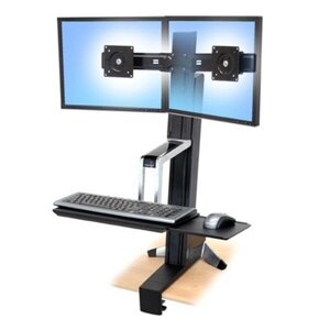 Рабочее место Ergotron 33-341-200, WorkFit-S, Dual HD Sit-Stand Workstation