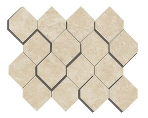 Плитка Atlas Concorde Marvel Stone Marvel Cream Prestige Mosaico Esagono 3D AS38 28,2X35,3