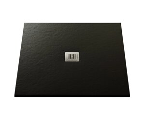 Поддон из искусственного мрамора (акрон) Acquabella PLATO_BASE_NINETY_SLATE_CUAD_NEGRO_90x90