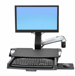 Ergotron 45-260-026/216 StyleView Sit-Stand Combo Arm with Worksurface (цвет: металлик/белый)