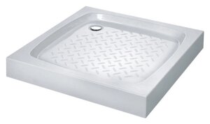 Поддон для душа Cezares TRAY-S-A-100-13-W литой из искусственного мрамора, квадратный.