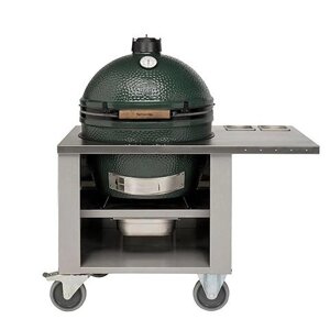 Керамический гриль Big Green Egg XL со столом из нержавеющей стали зеленый 46см