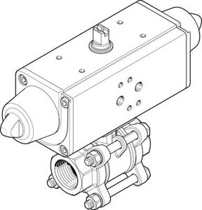 Шаровой кран с приводом Festo VZBA-3/4quot;-GG-63-T-22-F0304-V4V4T-PS30-R-90-4-C DN20 PN63