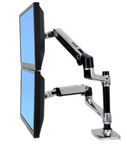 Ergotron LX Dual Stacking Arm Ergotron 45-248-026 без лотка для ноутбука Крепление для двух мониторов