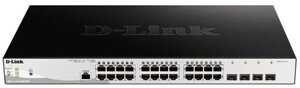 Коммутатор PoE D-link DGS-1210-28MP/ME/B1A L2, 24x10/100/1000Base-T, 4x1000Base-X SFP (PoE-бюджет 370 Вт)