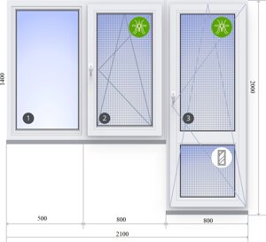 KAVI дверь балконная правая 200x210 см, однокамерный стеклопакет