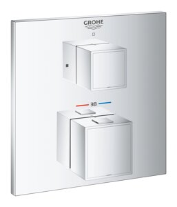 Внешняя часть термостататического смесителя для душа GROHE Grohtherm Cube, хром (24153000)