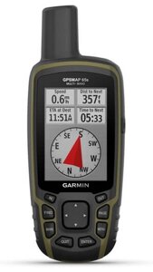 GPS навигатор Garmin портативный GPSmap 65s серый, зеленый