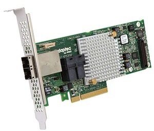 Adaptec ASR-8885 SGL (Hybrid RAID 1, 10 RAID 0, 1, 10, 1E, 5, 6, 50 and 60, 8 ext. ports (SFF8644) / 8 int. ports