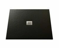 PLATO_BASE_NINETY_SLATE_CUAD_NEGRO_90x90 Поддон Acquabella Base 90 x 90 см квадратный, из искусственного мрамора с от компании MetSnab - фото 1