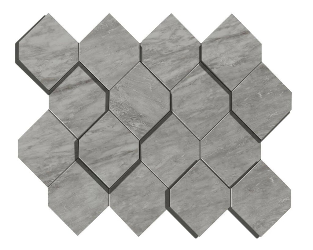 Плитка Atlas Concorde Marvel Stone Marvel Bardiglio Grey Mosaico Esagono 3D AS39 28,2X35,3 от компании MetSnab - фото 1