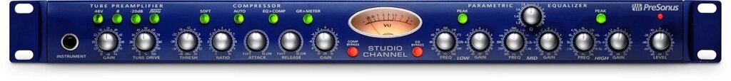 PreSonus Studio Channel ламповый преамп/компрессор/парам. эквалайзер 1U от компании MetSnab - фото 1