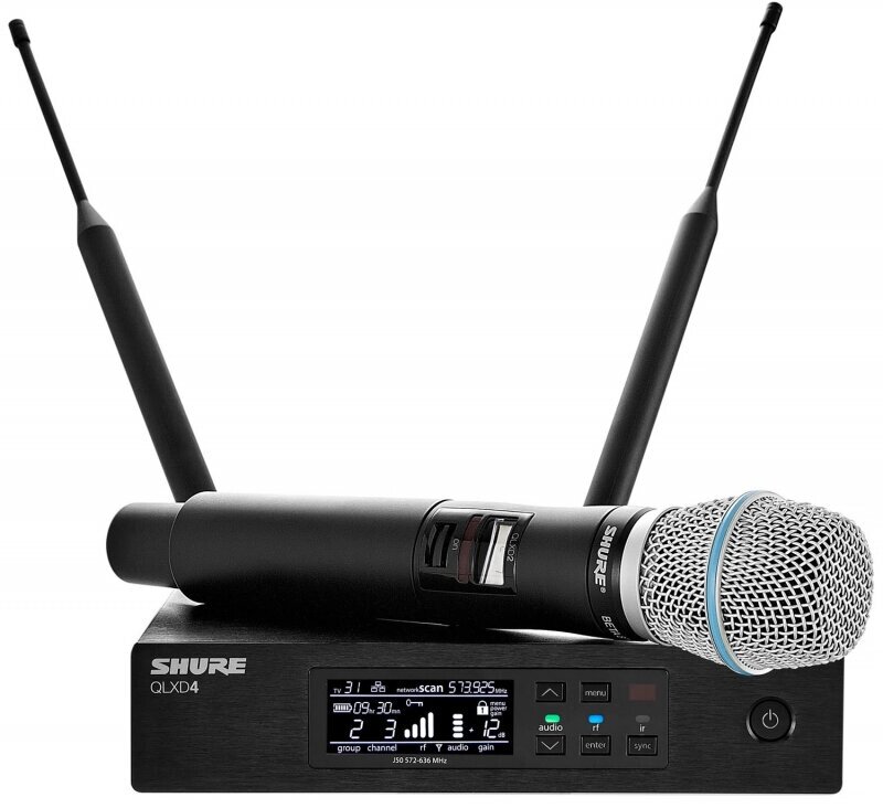 Радиосистема SHURE QLXD24E/B87A G51 вокальная с ручным передатчиком BETA87A, частотный диапазон 470-534 MHz от компании MetSnab - фото 1