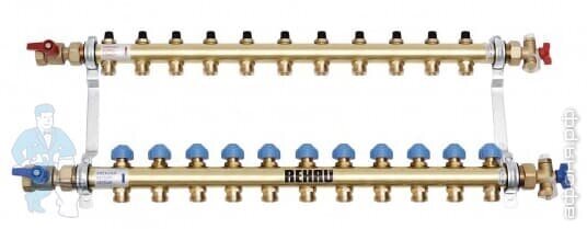 REHAU Коллекторная группа HKV RAUTHERM S на 11 выходов, нерж. сталь от компании MetSnab - фото 1