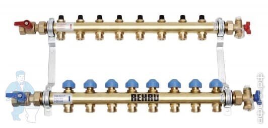 REHAU Коллекторная группа HKV RAUTHERM S на 8 выходов, нерж. сталь от компании MetSnab - фото 1