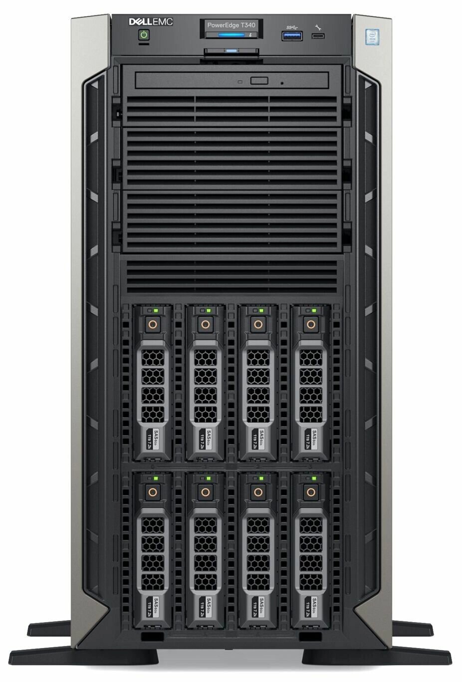 Сервер DELL PowerEdge T340 8LFF / 1xE-2224 4.0GHz/ 1 x 16GB UDIMM/ H330 / 1 x 1.2TB 12G 10K SAS/ 2xGE/ 495W/ Bezel/ от компании MetSnab - фото 1