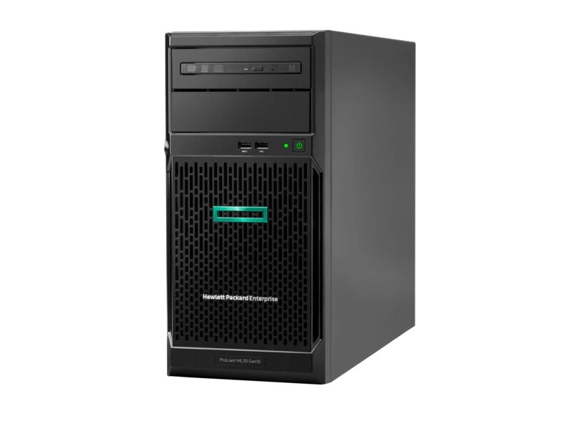 Сервер HPE Proliant ML30 Gen10, 1x Intel Xeon E-2224 4C 3.4GHz, 1x16GB-U DDR4, S100i/ZM (RAID 0,1,5,10) noHDD (4 LFF от компании MetSnab - фото 1