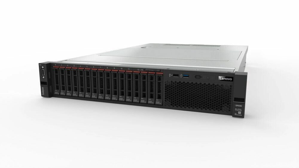 Сервер Lenovo TCH ThinkSystem SR590 Rack 2U,1xXeon 4210 10C (2.2GHz/13MB/85W), 16GB/2666MHz/2Rx8/1,2V RDIMM, 3x 600GB от компании MetSnab - фото 1