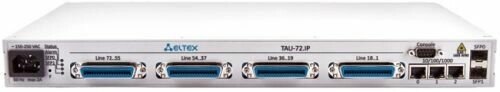 Шлюз VoiceIP ELTEX TAU-72. IP-DC-M 72хFXS, 3хRJ45-10/100/1000, 2 слота для SFP, H. 248 (MEGACO), 1U, DC 48V от компании MetSnab - фото 1