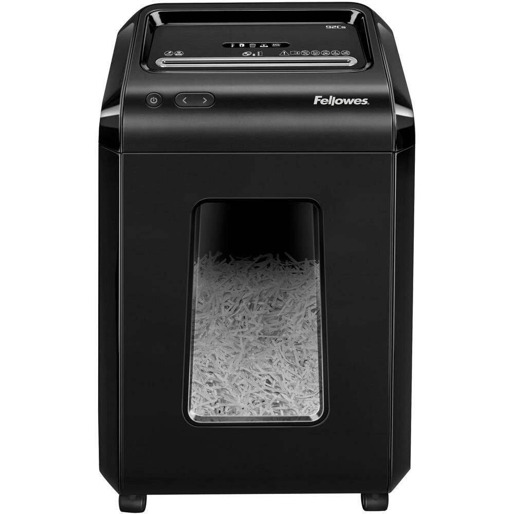 Шредер Fellowes PowerShred 92Cs (секр. P-4)/фрагменты/18лист./25лтр./скрепки/скобы/пл. карты/CD от компании MetSnab - фото 1