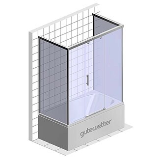 Шторка на ванну GuteWetter SLIDE PART GV-865U 190х90 см, ручка CH 02, профиль хром стекло бесцветное стенки 8 мм, от компании MetSnab - фото 1