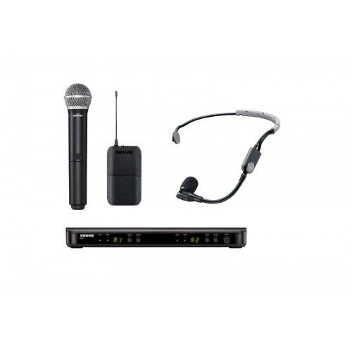 SHURE BLX1288E/SM35 M17 662-686 MHz двухканальная радиосистема с головным микрофоном SHURE SM35 и ручным передатчиком от компании MetSnab - фото 1