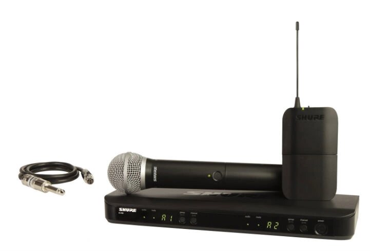 SHURE BLX1288E/SM58 M17 662-686 MHz двухканальная радиосистема с поясным передатчиком BLX1 и ручным передатчиком SM58 от компании MetSnab - фото 1