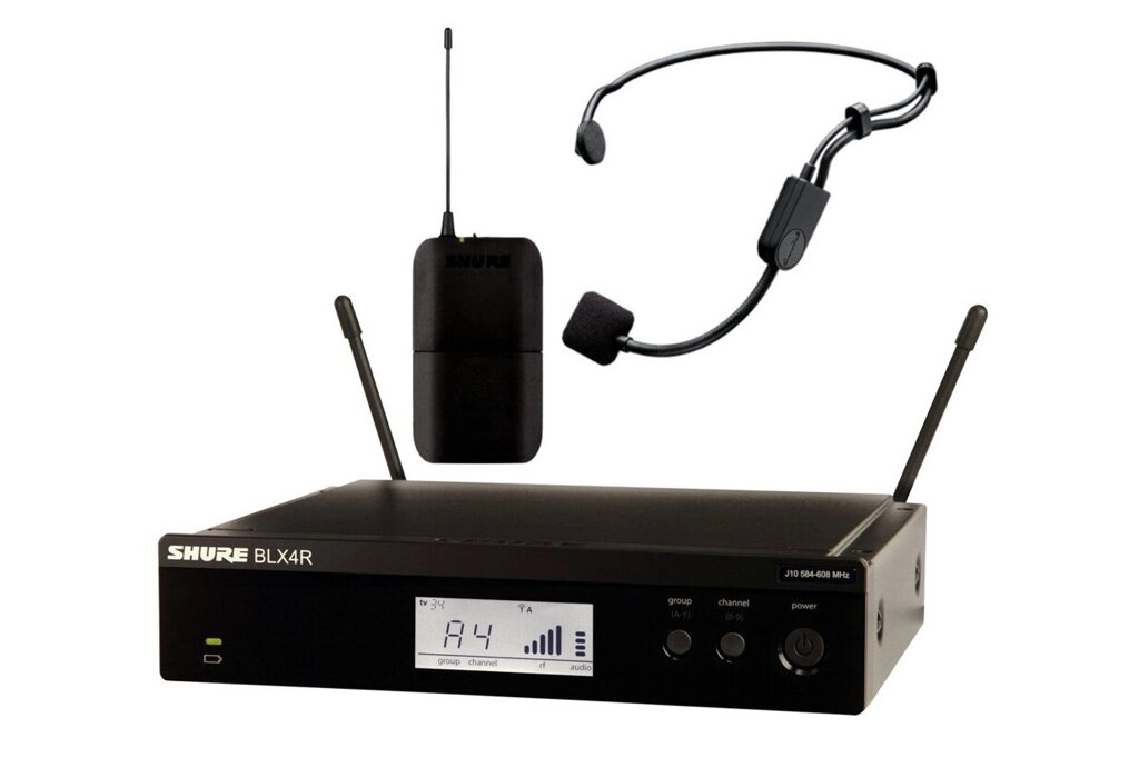 SHURE BLX14RE/P31 K3E 606-638 MHz радиосистема головная с гарнитурой PGA31. Кронштейны для крепления в рэк в комплекте. от компании MetSnab - фото 1