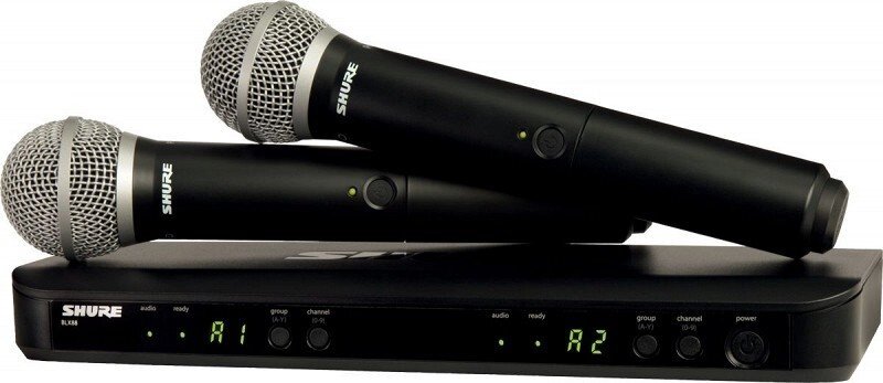 SHURE BLX288E/PG58 M17 662-686 MHz двухканальная радиосистема с двумя ручными передатчиками PG58 от компании MetSnab - фото 1