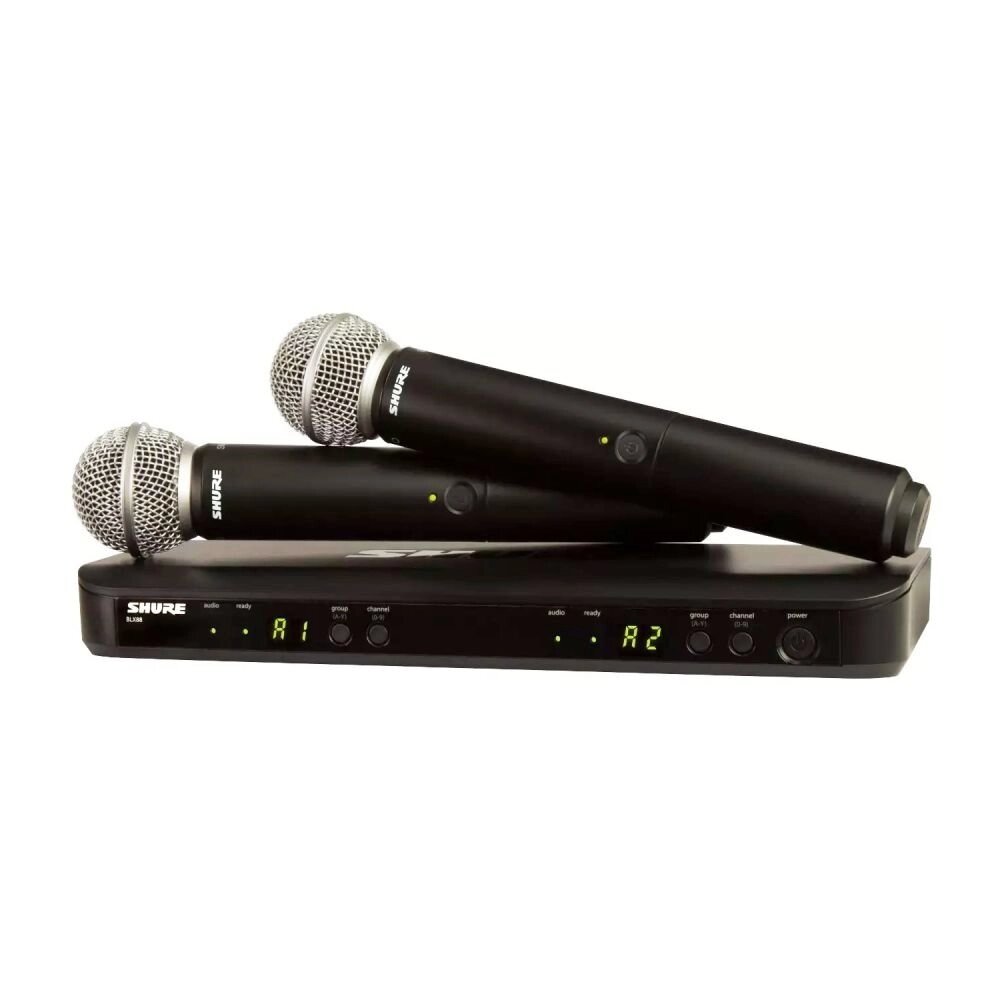 SHURE BLX288E/SM58 M17 662-686 MHz двухканальная радиосистема с двумя ручными передатчиками SM58 от компании MetSnab - фото 1