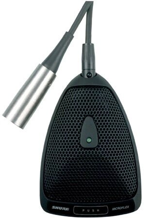 SHURE MX393/C плоский (поверхностный) конденсаторный кардиоидный микрофон с программируемым переключателем и шнуром от компании MetSnab - фото 1