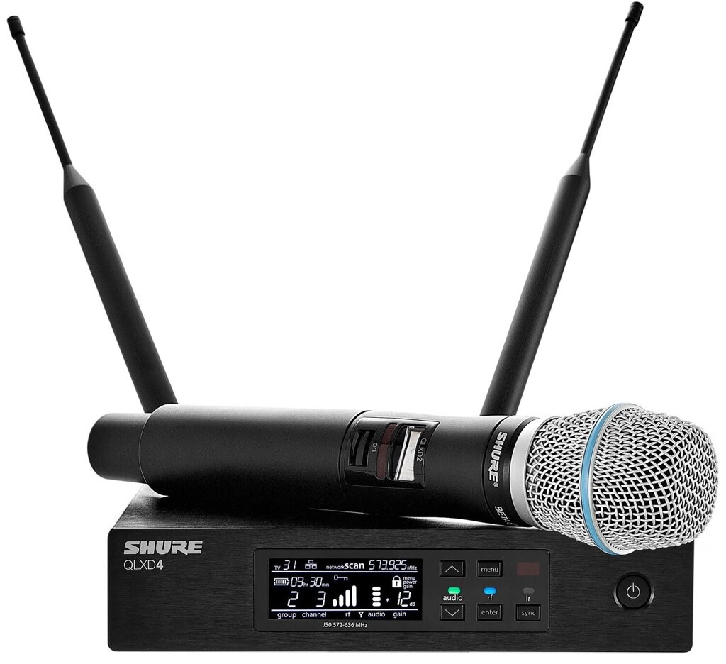 SHURE QLXD24E/B87A G51 вокальная радиосистема с ручным передатчиком BETA87A, частотный диапазон 470-534 МГц от компании MetSnab - фото 1