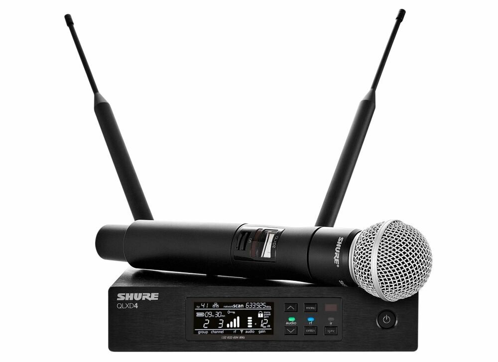 SHURE QLXD24E/SM58 G51 вокальная радиосистема с ручным передатчиком SM58, частоты 470-534 MHz от компании MetSnab - фото 1