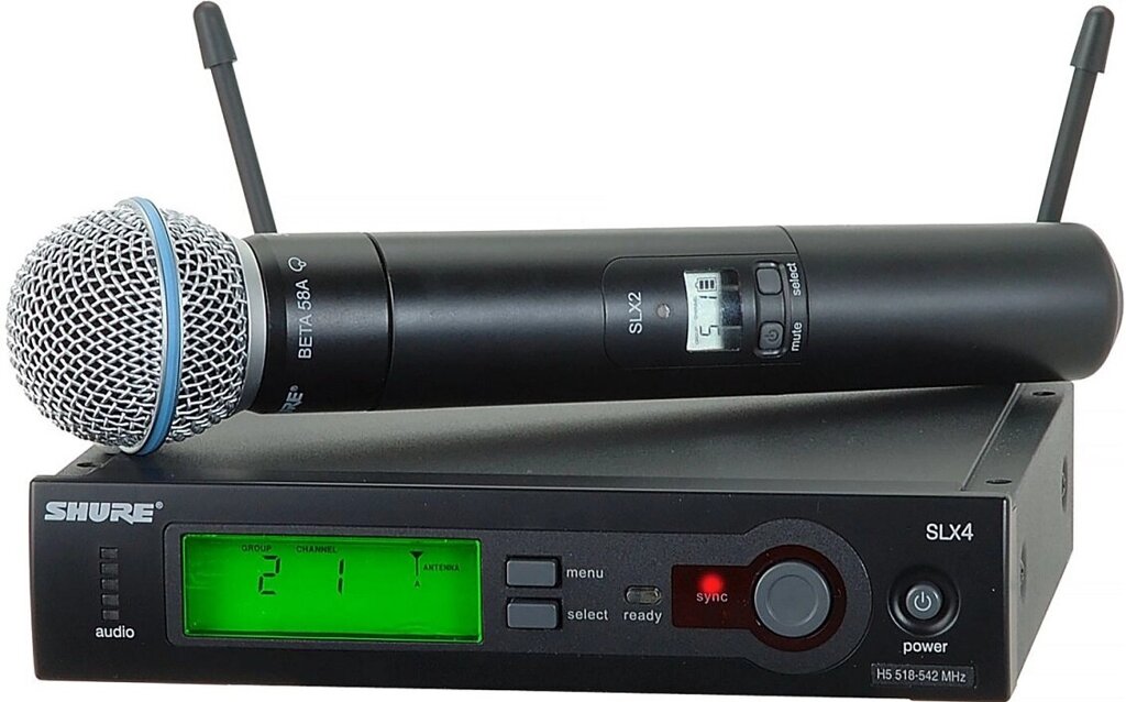 SHURE SLX24E/B58 P4 702 - 726 MHz профессиональная радиосистема с ручным передатчиком Shure BETA58 от компании MetSnab - фото 1