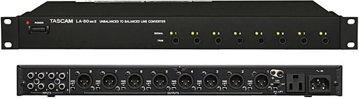 Tascam LA-80MK2 Di-Box 8 каналов линейных сигналов вход RCA / выход XLR от компании MetSnab - фото 1