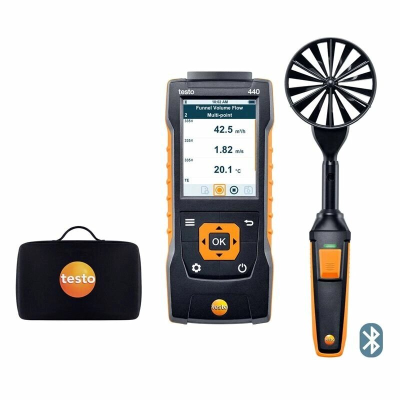 Testo 440. Комплект с Bluetooth-крыльчаткой 100 мм и кейсом от компании MetSnab - фото 1