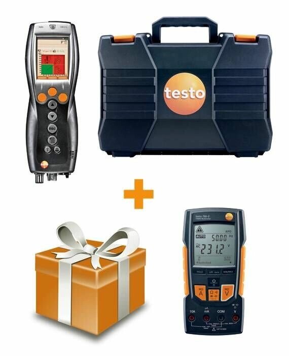 Testo Комплект Testo 330-1 LL BT с мультиметром Testo 760-2 для пусконаладки и обслуживания котлов 0563 3374 от компании MetSnab - фото 1