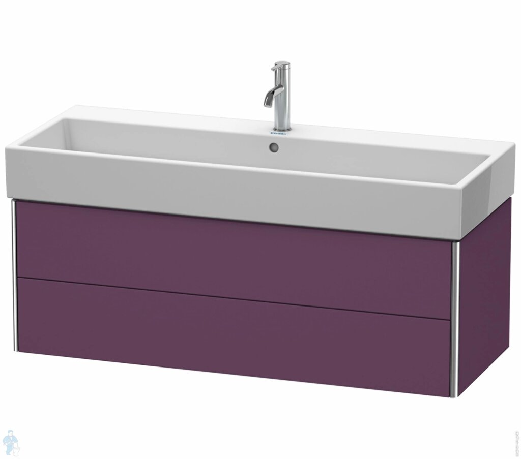 Тумба под раковину Duravit XSquare 1184х397х460 подвесная, 2 ящика, лиловый XS419709494 от компании MetSnab - фото 1